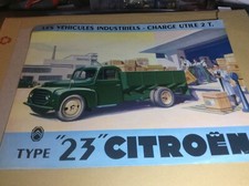 Rare feuillet pub  brochure « les véhicules industriels » Citroën Type 23 1955