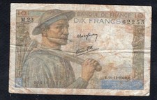 Un billet de 10 Francs Mineur