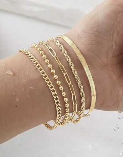 Bracelet femme jonc - 5x, doré