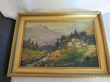 ancienne peinture paysage de