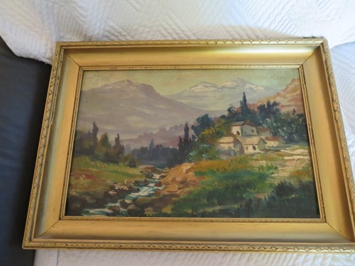 Ancienne peinture paysage - ancienne,