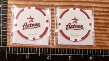 (2) HOUSTON ASTROS  CASINO CHIPS/ BALL MARKER.10 GRAM WEIGHT LOGO ON BOTH SIDES