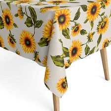 Nappe Jacquard En Coton Enduit GIRASOLE Tournesol Carrée Ronde Ovale