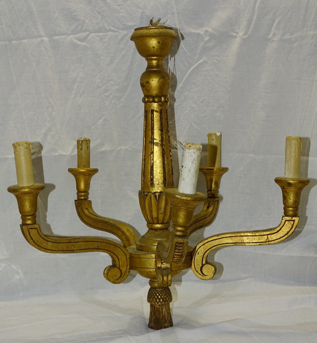 Joli ancien lustre bois - ancien,