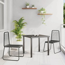 Ensemble de salle à manger pour jardin Noir Poly rotin repas extérieur vidaXL vi