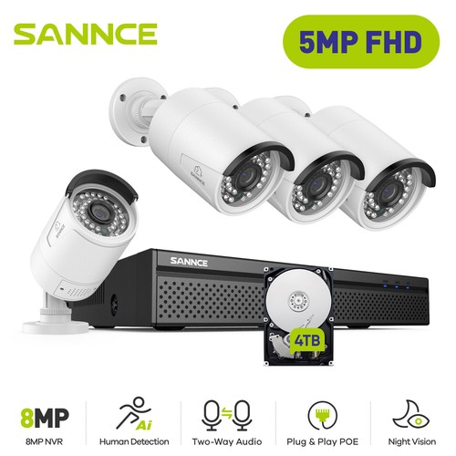 Sannce poe 5mp kit caméras - poe, ip
