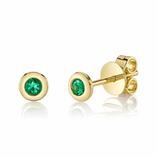 14k jaune émeraude boucles - or,