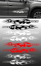SET DE 2 X FLAMMES POUR DUSTER DACIA 57cmX9cm AUTOCOLLANT STICKER AUTO FA132