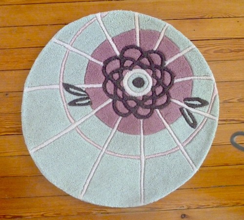 Tapis rond laine fleur - tapis, de