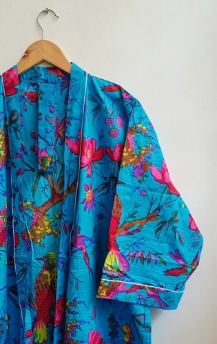 Robe coton long kimono - coton,