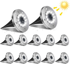 Flintronic 12LED Lampe Solaire Extérieur, 12Pcs Luminaire Jardin Au Sol