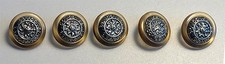 5 BOUTONS ANCIENS ARGENTÉS MOTIF FLEURS COULEUR BEIGE EN FOND DIAMÈTRE 1,6 cm