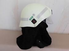 CASQUE POMPIER ALLEMAGNE MSA F200 PHOSPHORESCENT + CAGOULE GERMAN FIREMAN HELMET