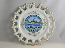PETITE ASSIETTE AJOUREE EN PORCELAINE A DECOR DE PAQUEBOT LITTORAL BELGE NLM27