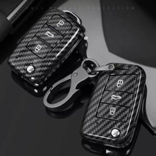 Coque Etui Porte Clé Carbone VW Polo Golf 4 5 6 7 MK6 Mk7 Tiguan Skoda Seat Leon