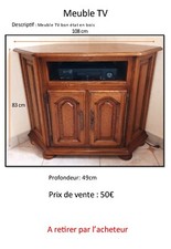 Meuble d'angle TV Merisier