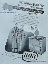 PUBLICITE AGA LA CUISINIERE FONDERIES DE ROSIERES A BOURGES DE 1937 FRENCH AD