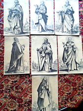 Jacques CALLOT Les Grands Apotres 7 gravures  9 x 14 cm