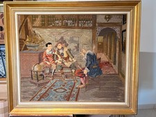 Tableau Brodé Borderie Tapisserie Scène Figurative d'Intérieur Navigateur Explor