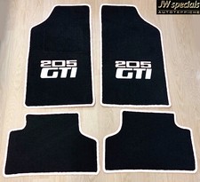 Tapis de Voiture Sol pour Peugeot 205 Gti Noir Blanc Feutre Aiguilleté 1983-87