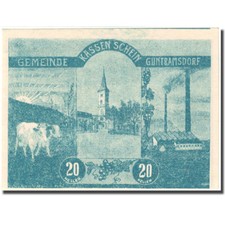 Billet, Autriche, Guntramsdorf, 20 Heller, village, 1920 SPL Mehl:FS 310a