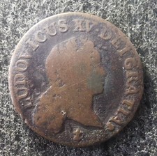 Louis XV Demi sol à l'écu tête nu 1720 S double frappe