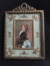 ancien cadre photo style louis xvi noeud bronze ? laiton ?