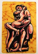 Tenture Kamasutra Erotic Art Indien Fait Main Inde -Décor Love Room # 841