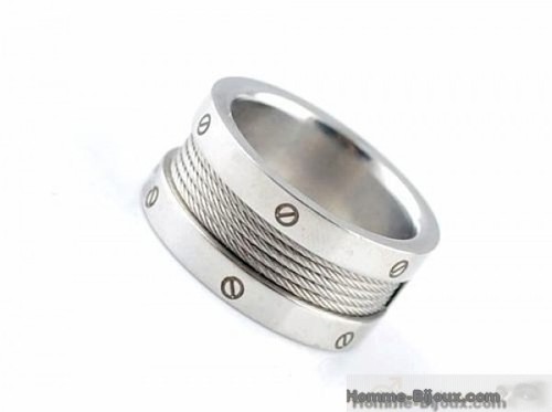 Bague anneau homme acier - bague,