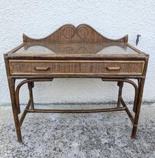 Coiffeuse Bureau Rotin Vintage
