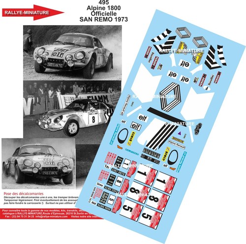 Decals ref 0495 renault - 1/24,
