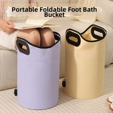 Baignoire à Pied Pliable Portable 47cm De Profondeur Trempage avec Vanne de Vid