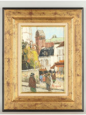 Peinture à l'huile originale de Marco Stupar - scène de rue de Paris...