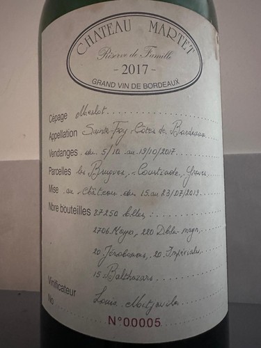 Bouteille rare château - château, martet