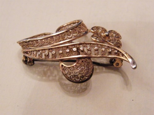 Broche argent massif vermeil - massif,