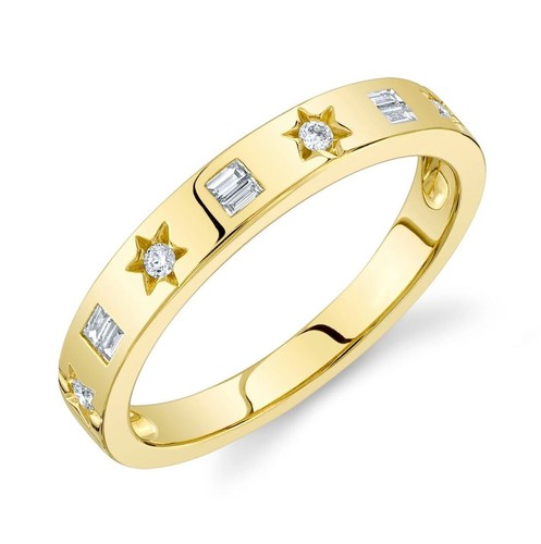 Bague diamant étoile 14k - bague,