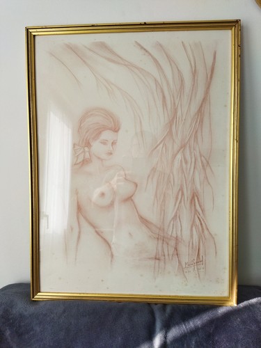Dessin fusain - dessin, au