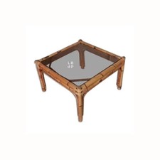 Table basse vintage, rotin