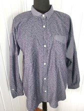 Chemise Femme ample EDWIN Dominoes shirt M 38/40 tissu français bleu imprimé