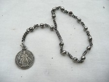 chapelet dizainier ancien en métal avec ses  grains en métal