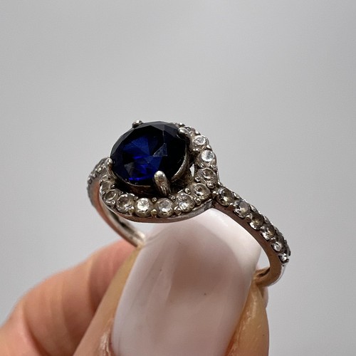 Bague halo argent sterling - bague,