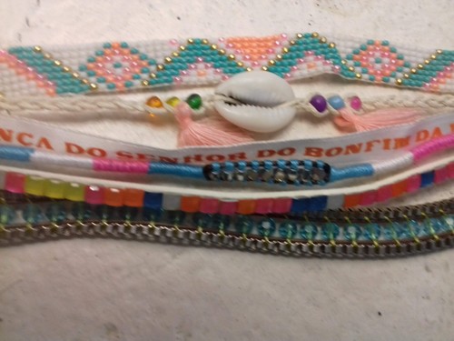 Bracelet rose bleu ciel - , blanc