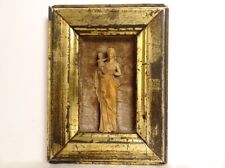 Petite sculpture bas-relief Vierge à l'Enfant Jésus os sculpté XVIIè siècle