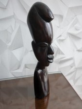 Sculpture Buste  bois  Exotique Noir Art africain 1970