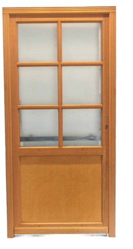 Porte service bois vitrée - de,