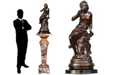 "La source" par Mathurin Moreau bronze époque XIXème