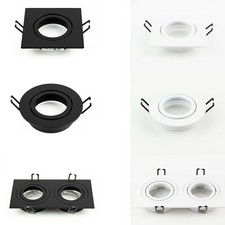 Spot de plafond encastrable AKTYN simple/double blanc/noir carré/rond EDO