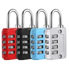 Lot de 4 Cadenas Code 4 Chiffres Cadenas Valise Avion Petit Cadenas a Code Co...