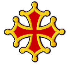 Écusson patche Croix Occitane Cathare Occitanie patch brodé thermocollant