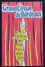 1953 Programme Grand CIRQUE DE BORDEAUX Clown Circus Spectacles de Paris